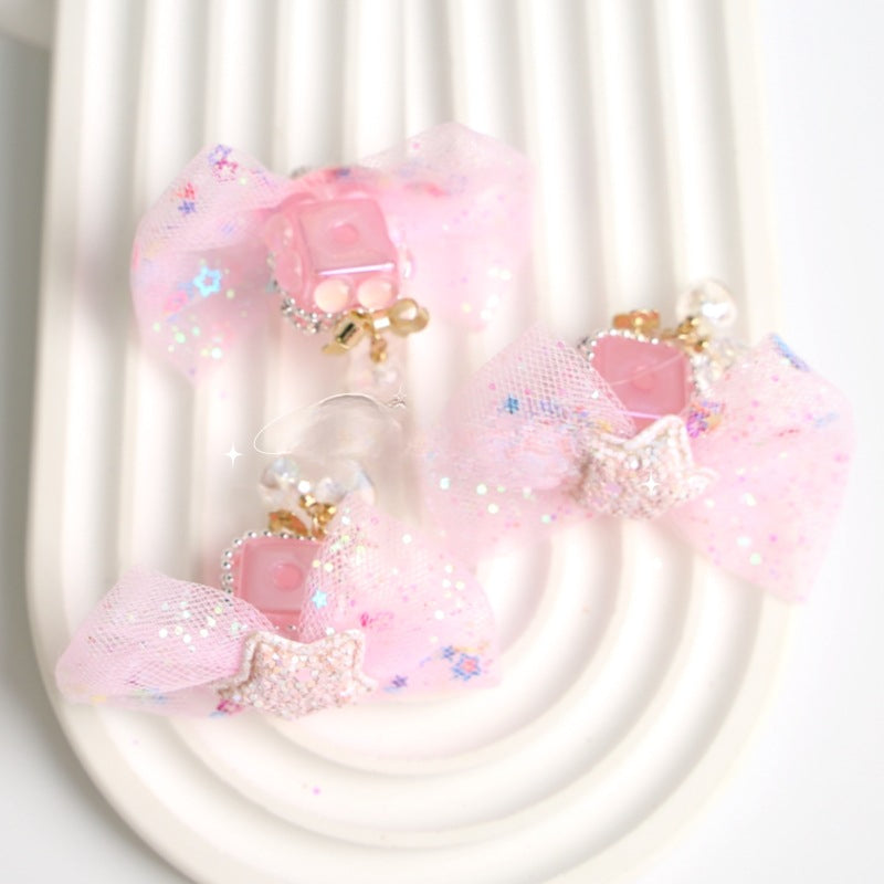 Wholesale Bow Yarn with Diamond Cat Eye Lucky Star Acrylic Beads