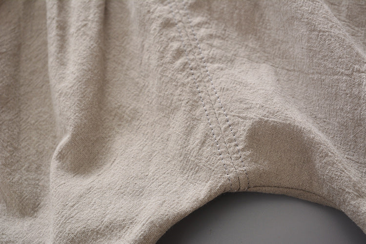 Wholesale 2023 Kids Summer Cotton Linen Short Sleeve Shirt Set