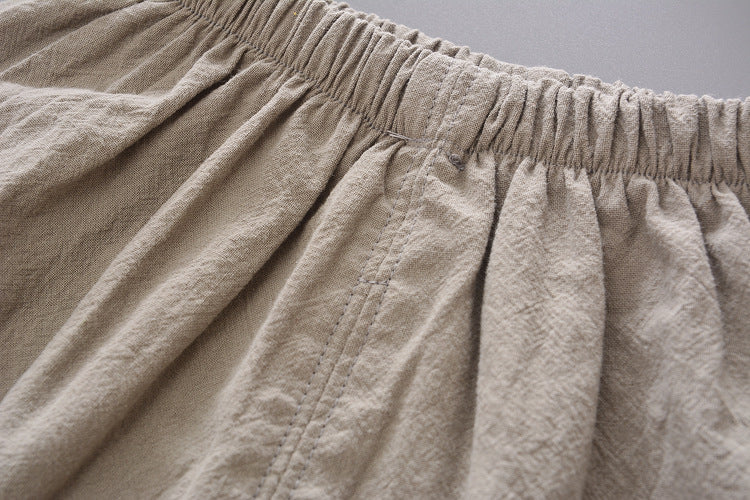 Wholesale 2023 Kids Summer Cotton Linen Short Sleeve Shirt Set