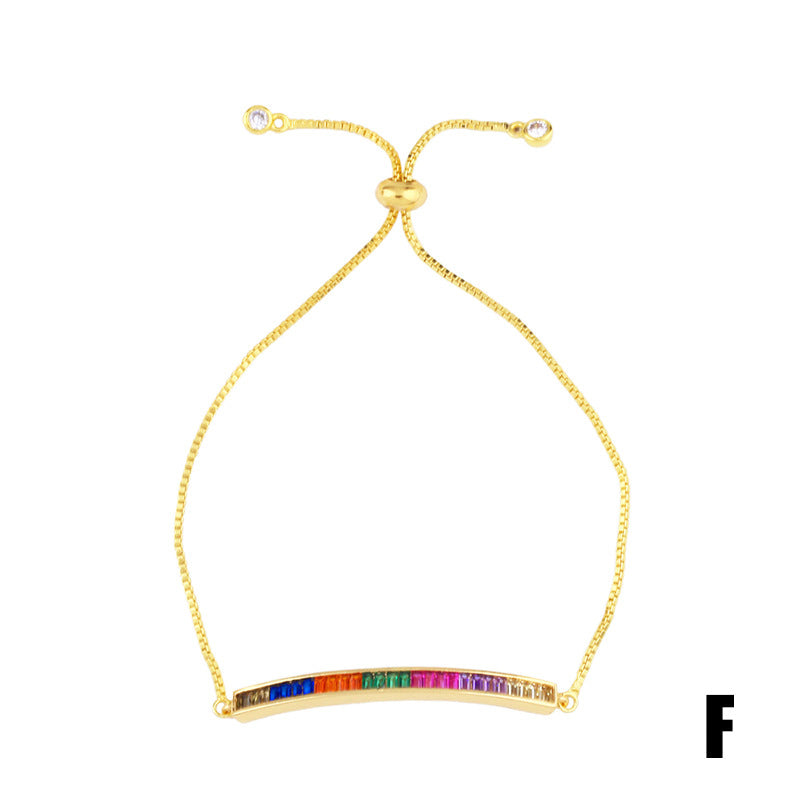 Wholesale Micro Paved Zircon Colored Crystal Bracelet OLY-BT-AS001