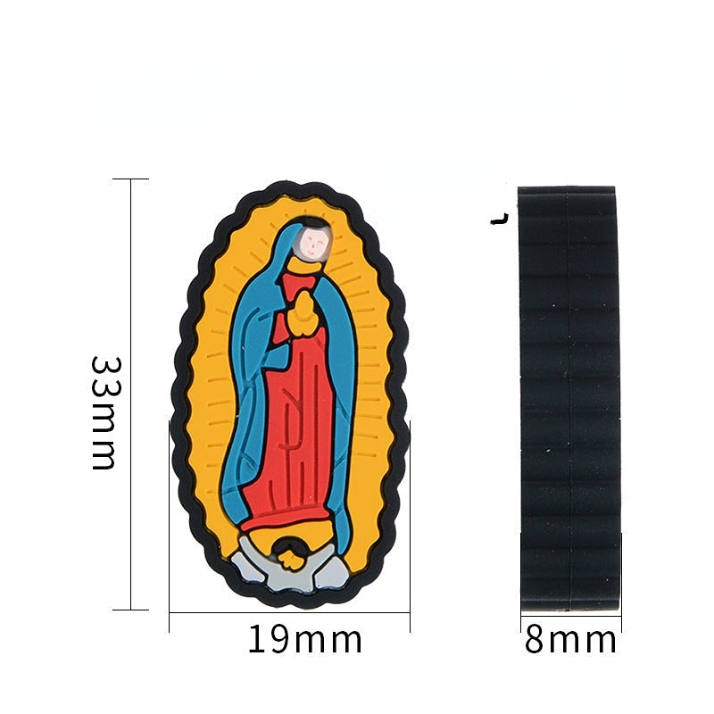 Venta al por mayor 31×24MM Nuestra Señora de Jesús Cuentas DIY de Silicona 10pcs