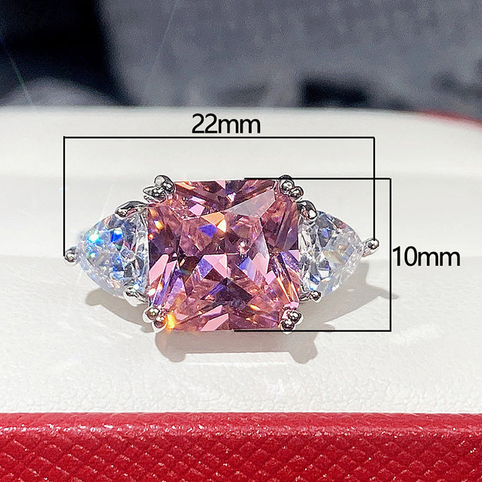 Wholesale Ring Copper Square Zircon Sparkle OLY-RS-CAOS008