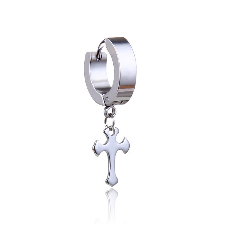 Wholesale Cross Punk Stainless Steel Earrings