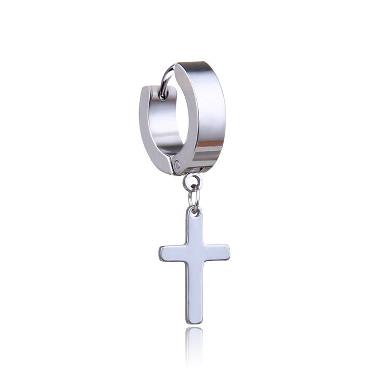 Wholesale Cross Punk Stainless Steel Earrings