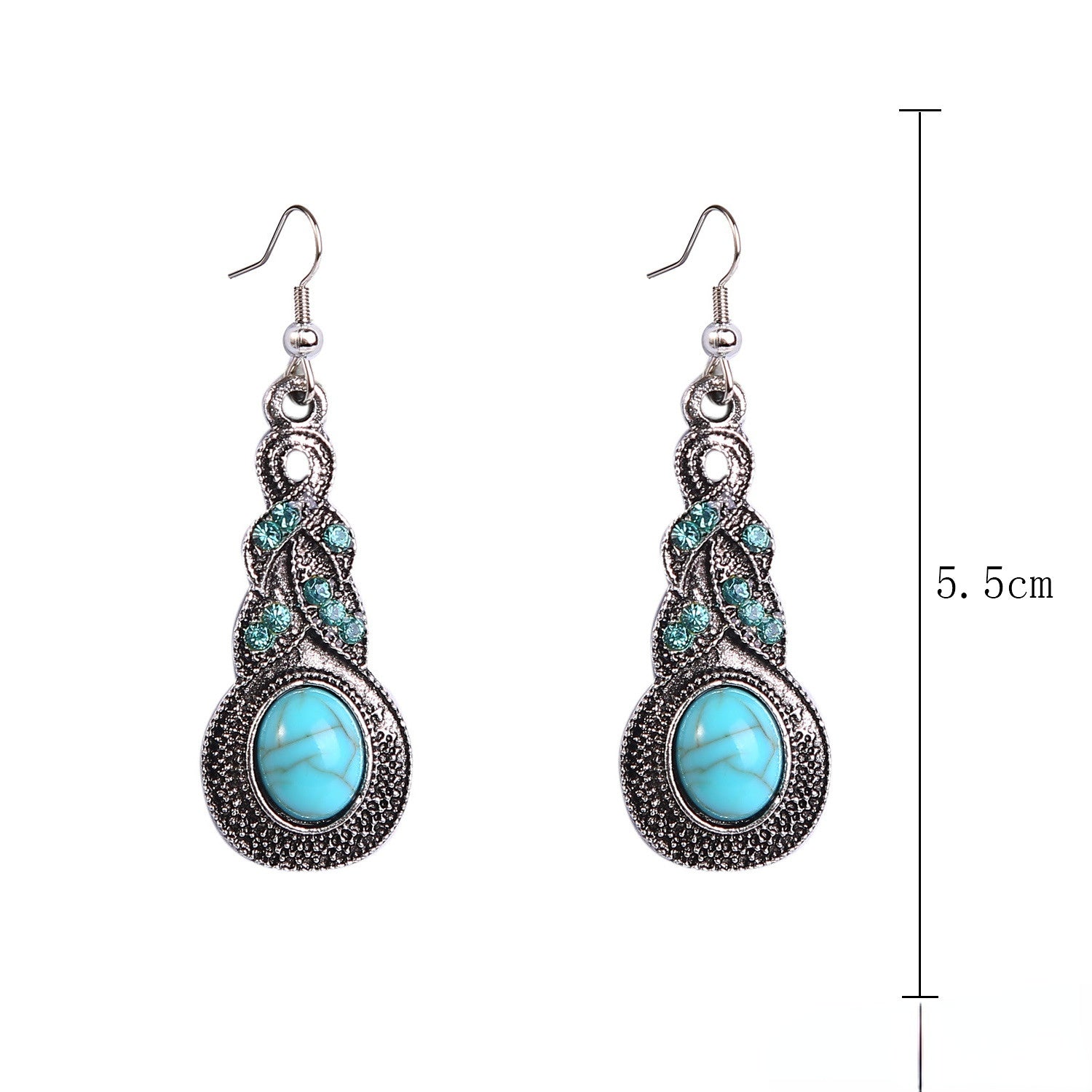 Wholesale Turquoise Vintage Bohemian Alloy Earrings