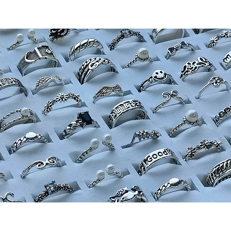 Anillos de aleación aleatorios de 50 piezas/100pcs al por mayor