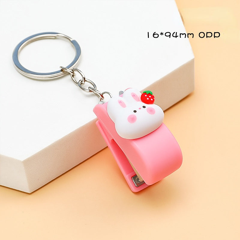 Wholesale Plastic Creative Cartoon Mini Stapler Keychain