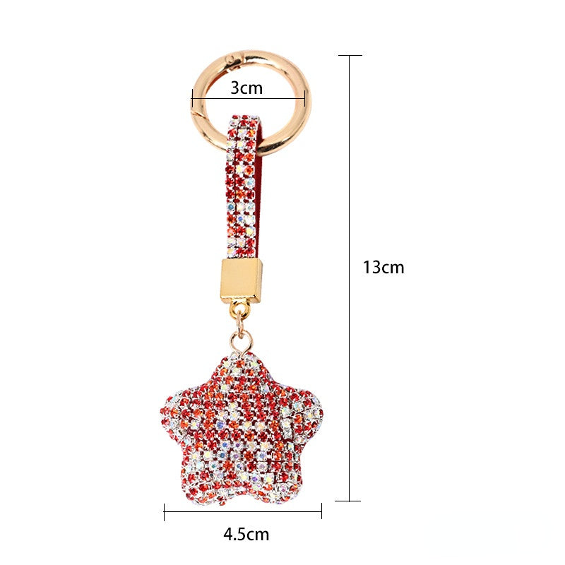 Venta al por mayor PU Diamond Star Llavero