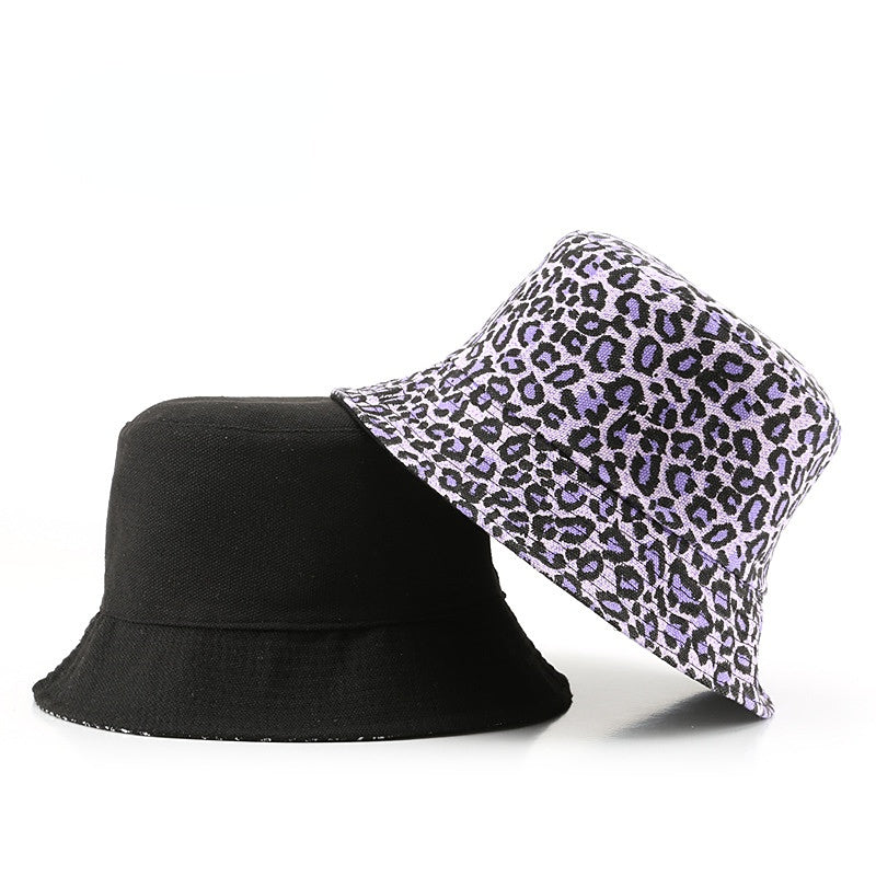 Sombrero de pescador de leopardo de doble cara de lona al por mayor