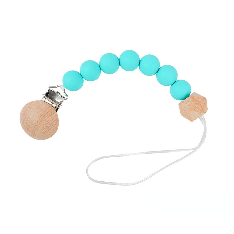 Venta al por mayor Suministros para bebés con cadena de mordedura de haya de silicona para bebés