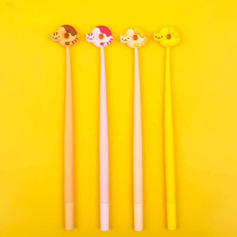 Wholesale Silicone Cat Donut Gel Pen