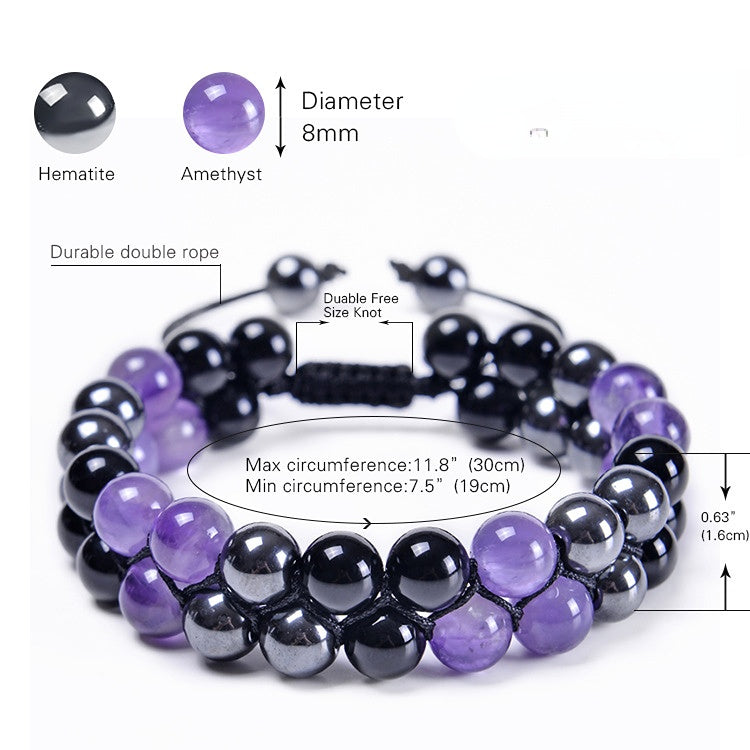 Wholesale Amethyst Double-layer Agate Beaded Bracelet
