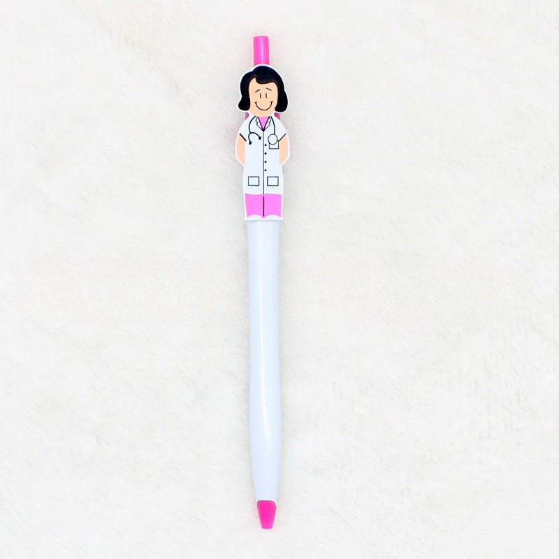 Wholesale Cartoon Plastic Doctor Nurse Pen Clip Ballpoint Pen