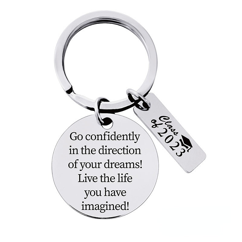 Wholesale Stainless Steel Graduation Season Lettering Keychain