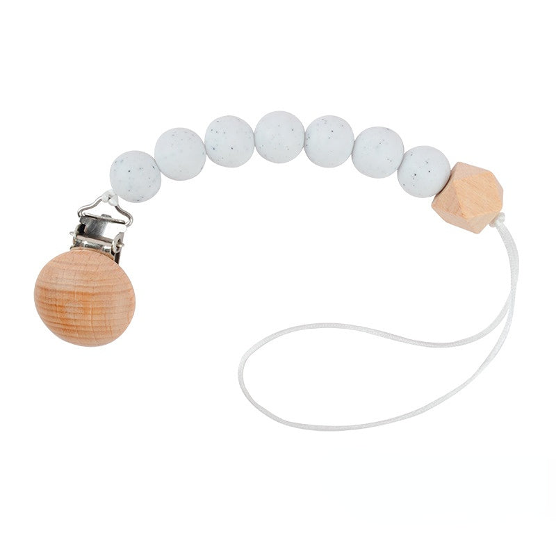 Venta al por mayor Suministros para bebés con cadena de mordedura de haya de silicona para bebés