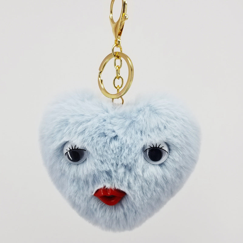 Wholesale Alloy Cute Love Fur Ball Key Chain