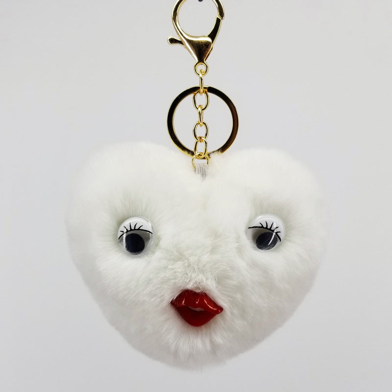 Wholesale Alloy Cute Love Fur Ball Key Chain