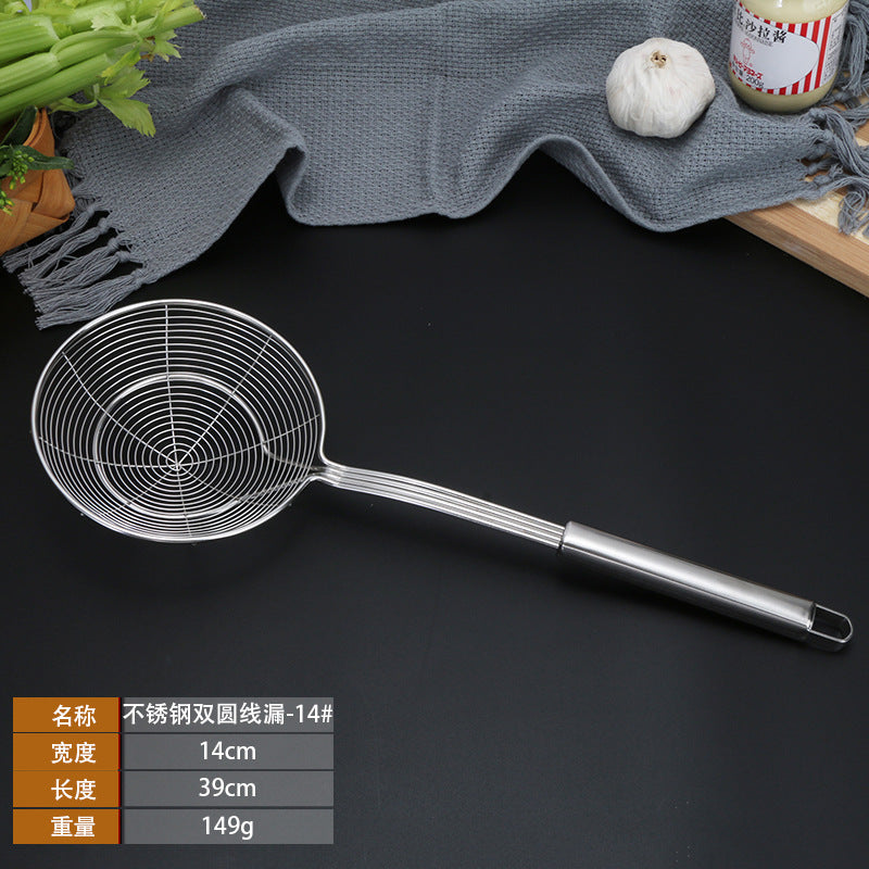 Wholesale Stainless Steel Double Round Reinforced Thick Colander