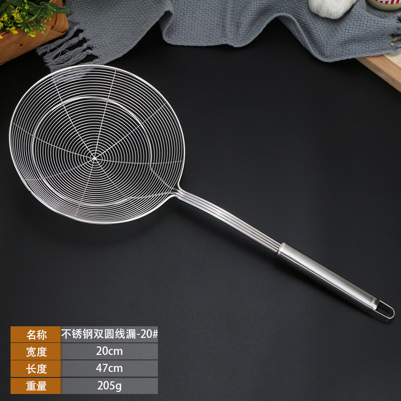 Wholesale Stainless Steel Double Round Reinforced Thick Colander
