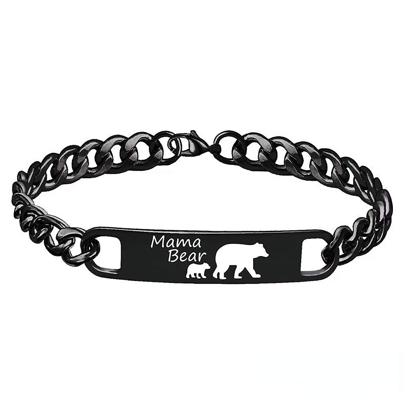 Venta al por mayor Pulsera de oso del día de la madre de acero inoxidable