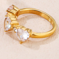 Anillos De Acero De Titanio Con Corazón De Diamante al por mayor