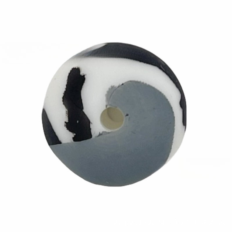 Wholesale 50PCS/PACK Color Water Transfer Printed Silicone Beads