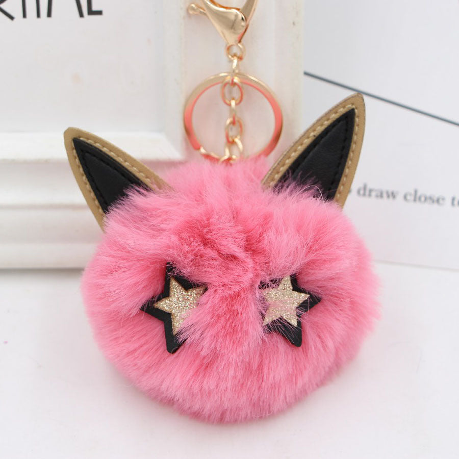 Wholesale Imitation Fur Five-pointed Star Hair Ball Key Chain
