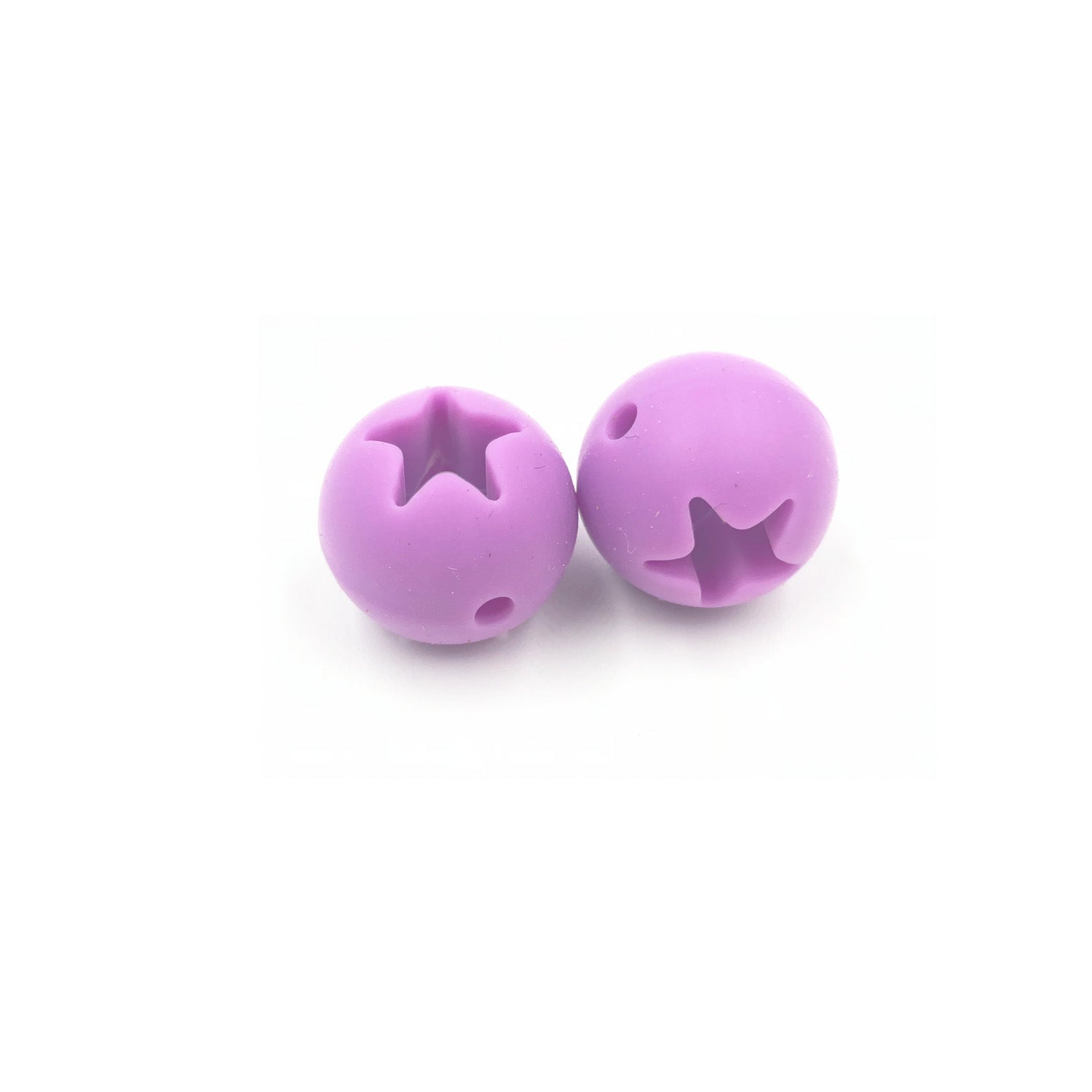 Wholesale Hollow Out Star Round Silicone Beads 50pcs
