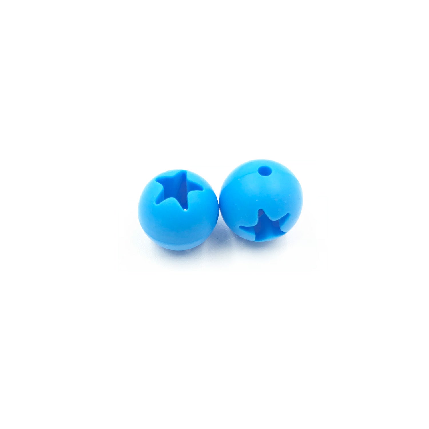 Wholesale Hollow Out Star Round Silicone Beads 50pcs