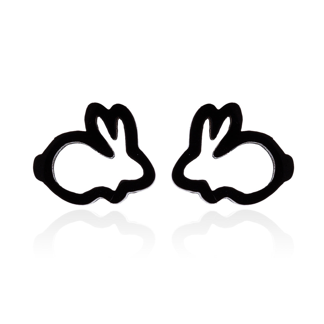Wholesale Cute Hollow Rabbit Stainless steel Ear Studs
