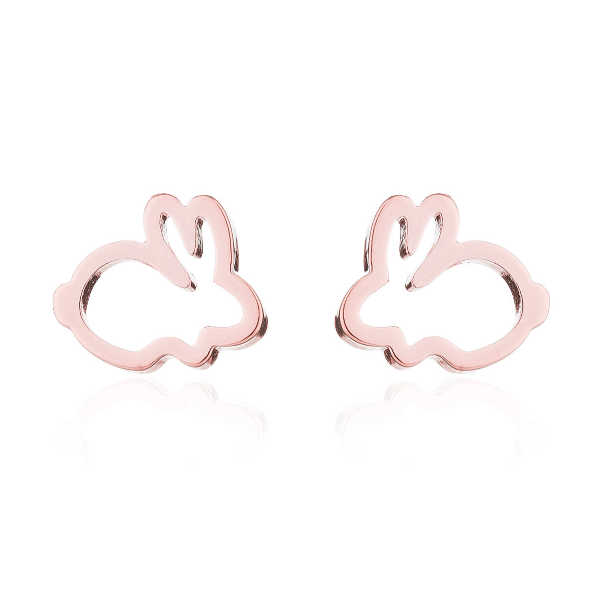 Wholesale Cute Hollow Rabbit Stainless steel Ear Studs