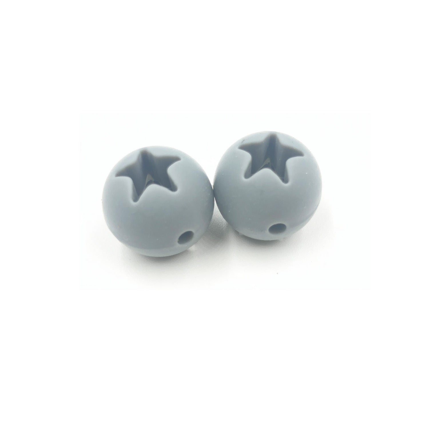 Wholesale Hollow Out Star Round Silicone Beads 50pcs