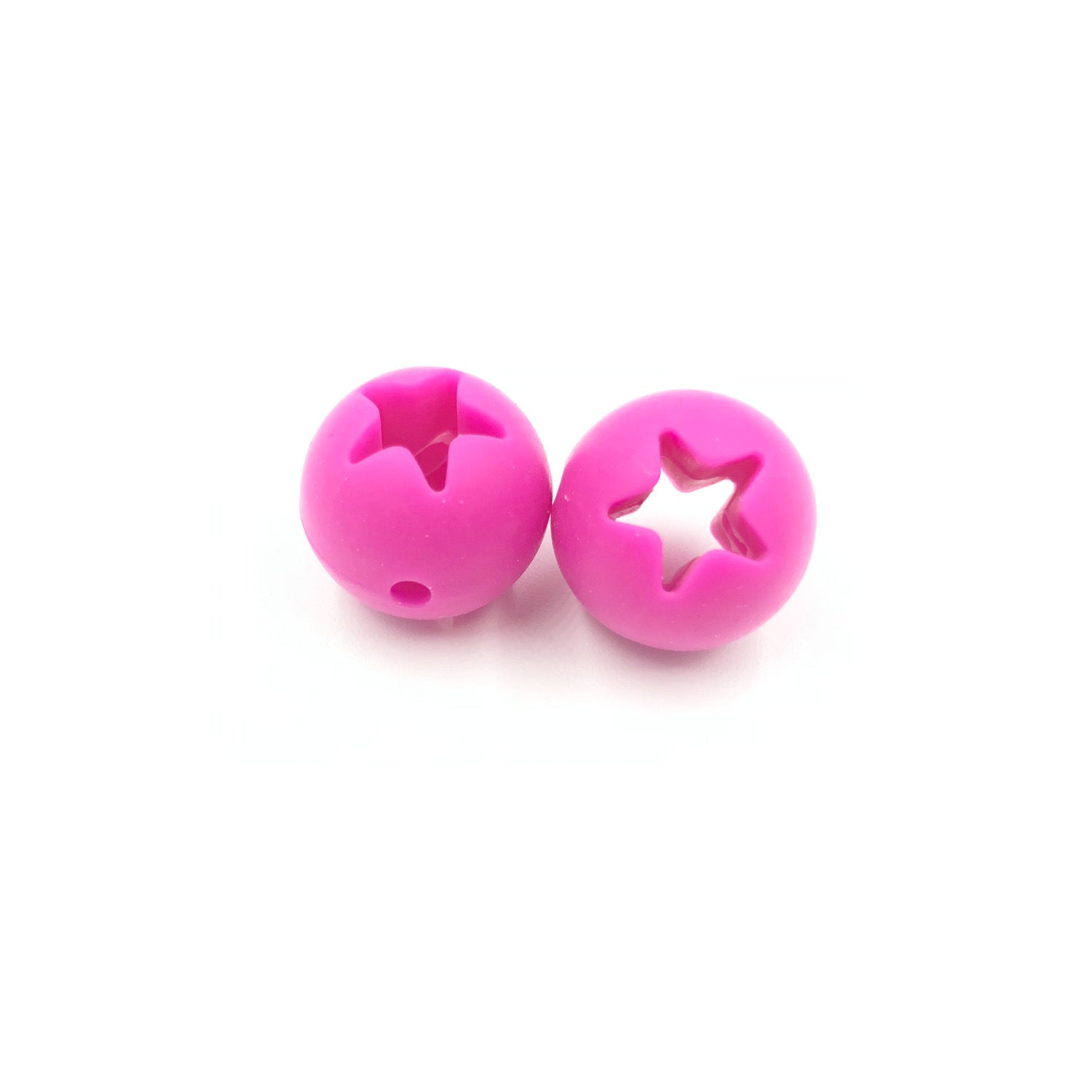Wholesale Hollow Out Star Round Silicone Beads 50pcs