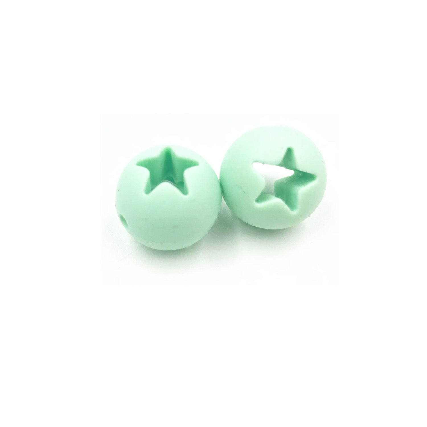 Wholesale Hollow Out Star Round Silicone Beads 50pcs