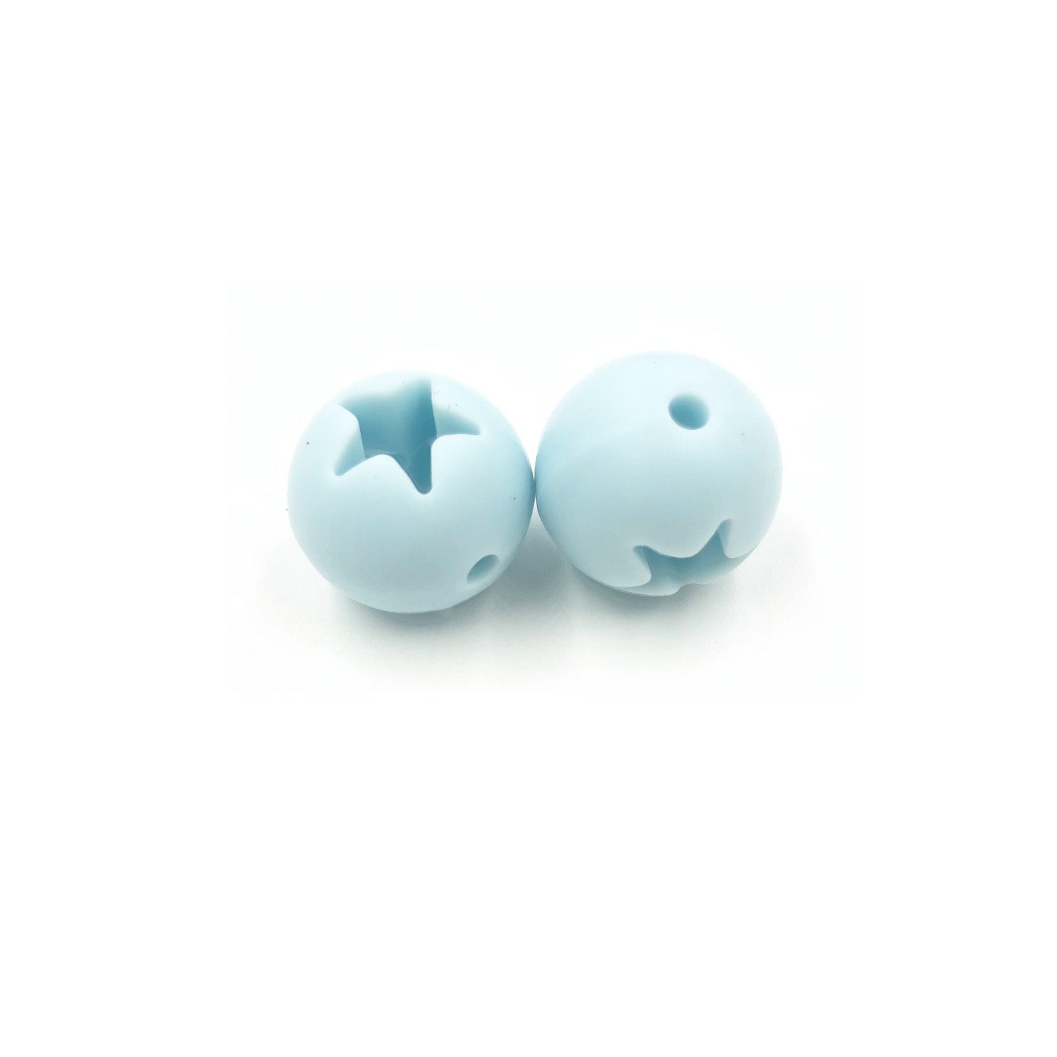 Wholesale Hollow Out Star Round Silicone Beads 50pcs