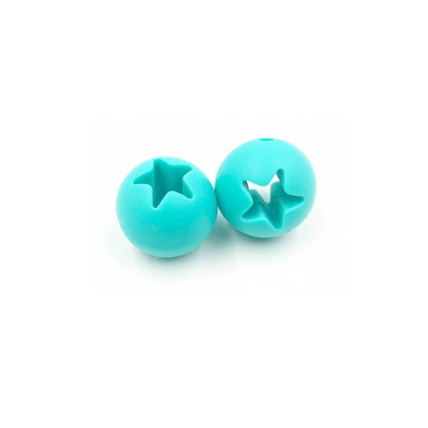 Wholesale Hollow Out Star Round Silicone Beads 50pcs