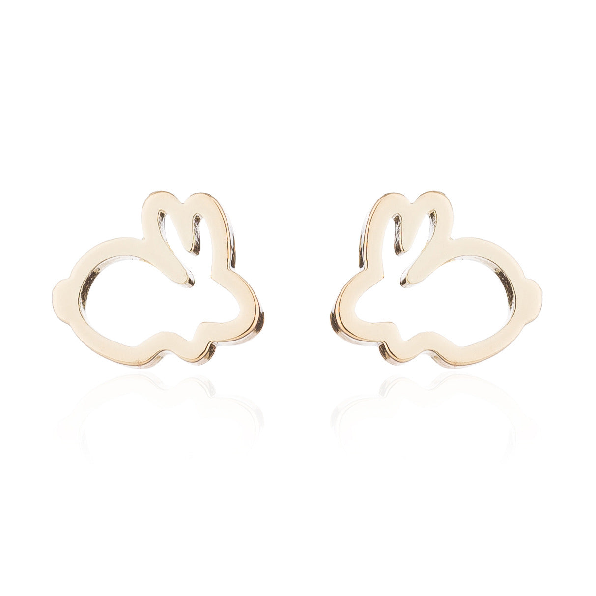 Wholesale Cute Hollow Rabbit Stainless steel Ear Studs