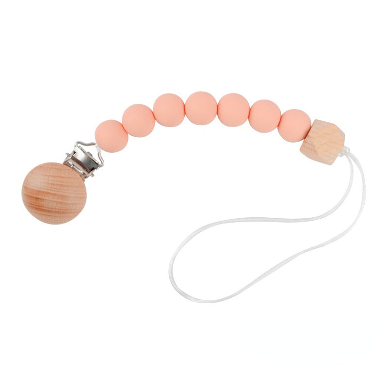 Venta al por mayor Suministros para bebés con cadena de mordedura de haya de silicona para bebés