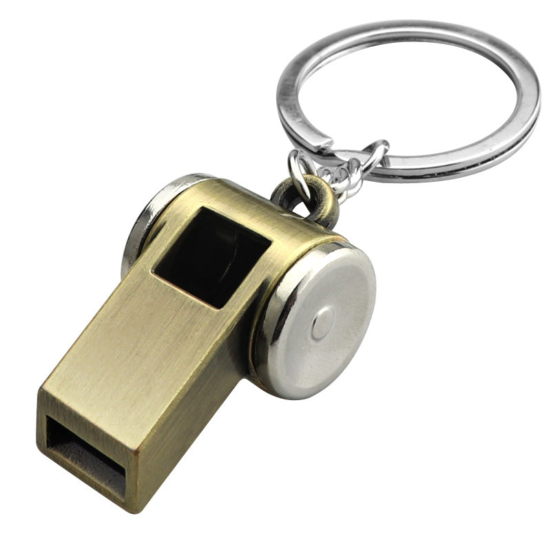Wholesale Zinc Alloy Copper Color Whistle Keychain