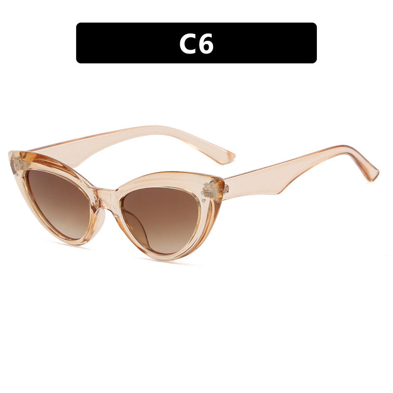 Wholesale Cat Eye Retro Rice Stud Triangle PC Sunglasses