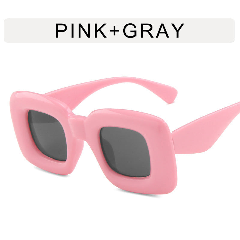 Wholesale Square Inflatable Candy Color PC Sunglasses