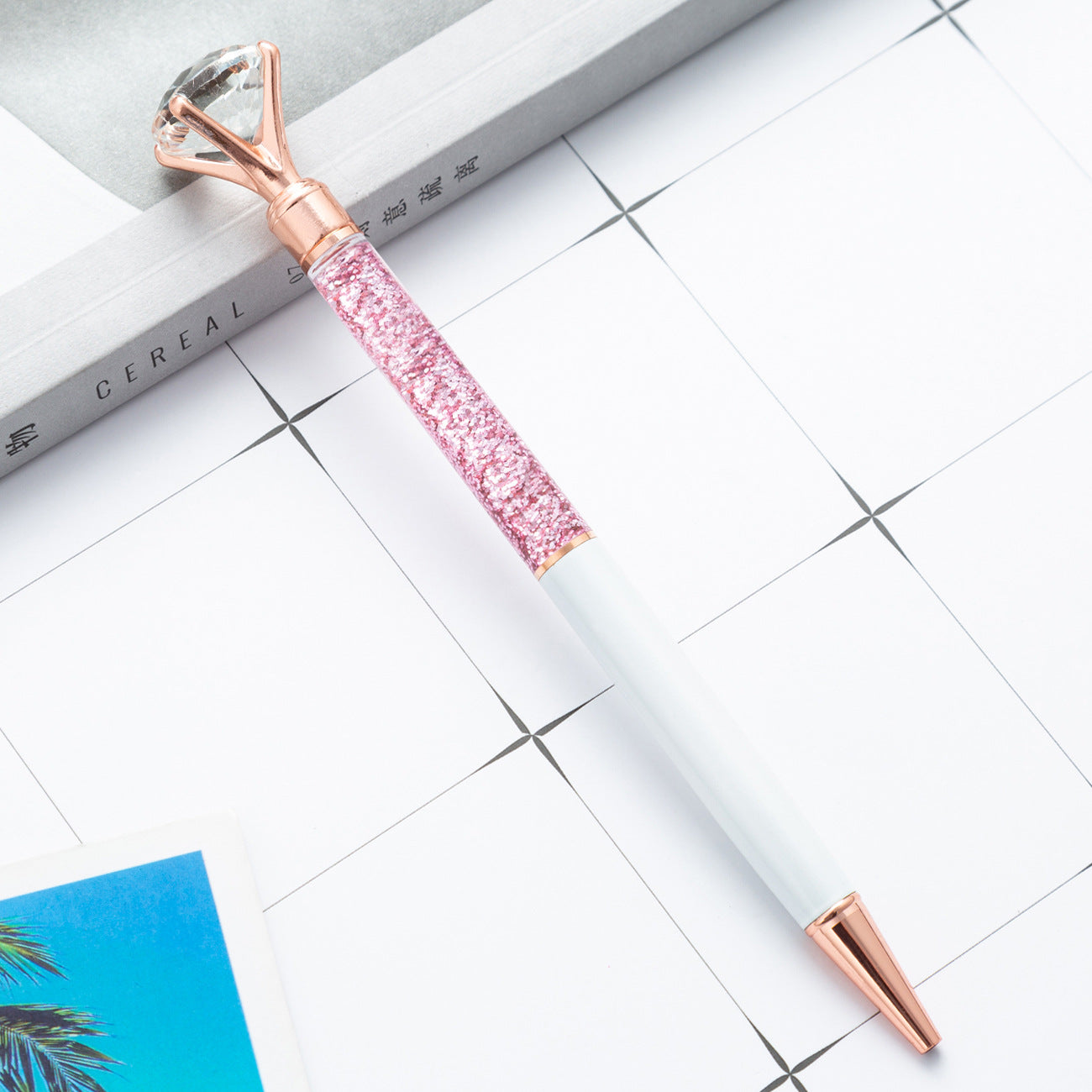 Wholesale Big Diamond Quicksand Metal Ballpoint Pen