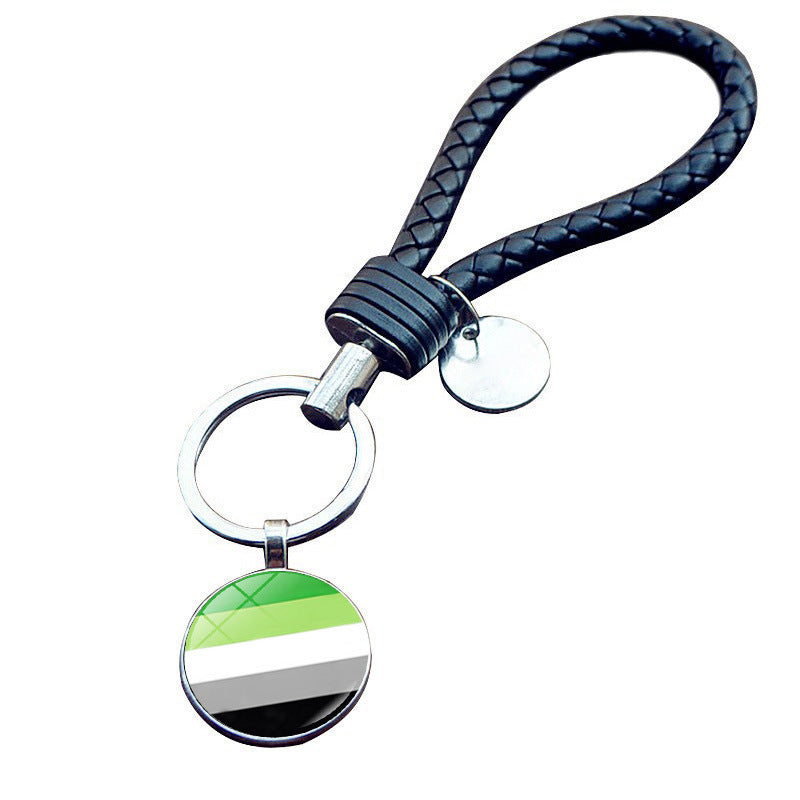 Venta al por mayor llavero gay de la bandera del arco iris de la aleación del cinc