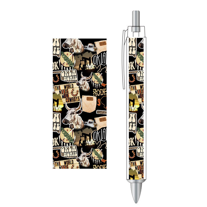 Wholesale Western Style Sunflower Plastic Printed Ballpoint Pen 100PCS