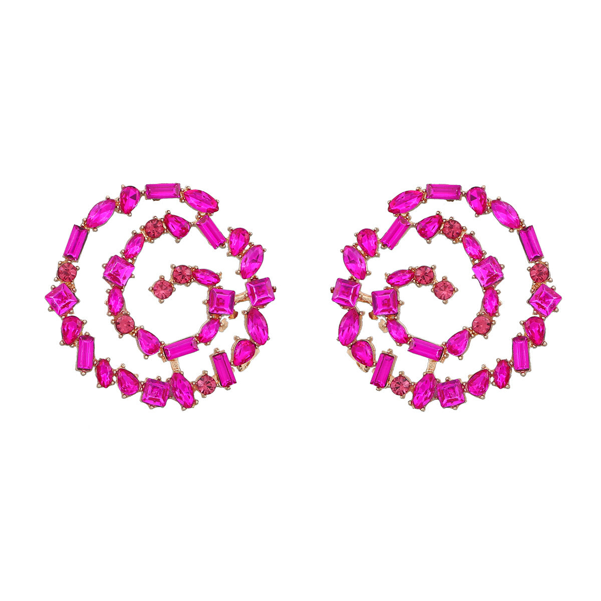 Pendientes de aleación de espiral de diamantes al por mayor