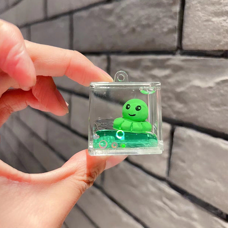 Wholesale Acrylic Octopus Into Oil Quicksand Creative Key Chain