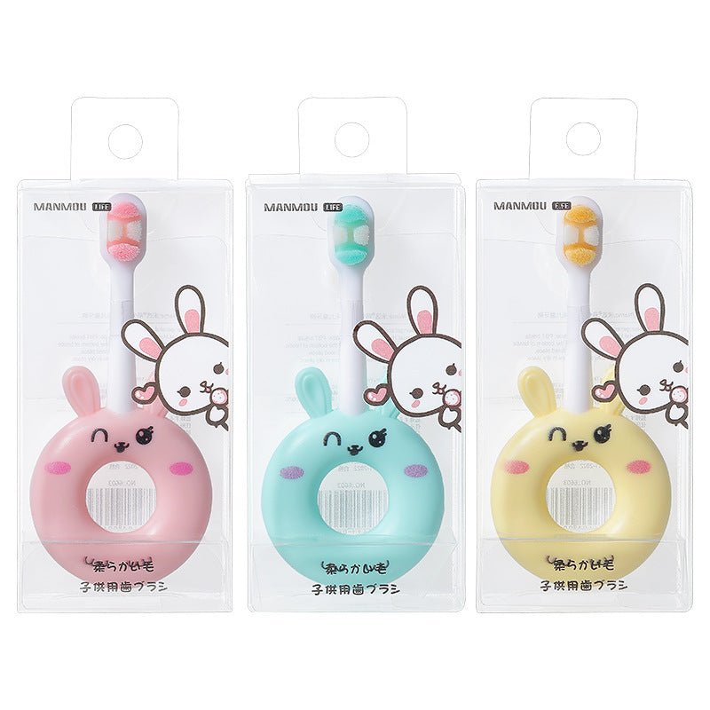 Wholesale Single Pack PP Cartoon Cute Rabbit Soft Fur Baby Toothbrush