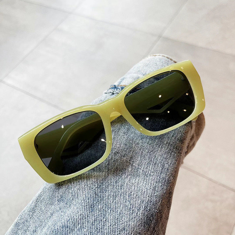 Wholesale PC Square Frame Jelly Color Sunglasses