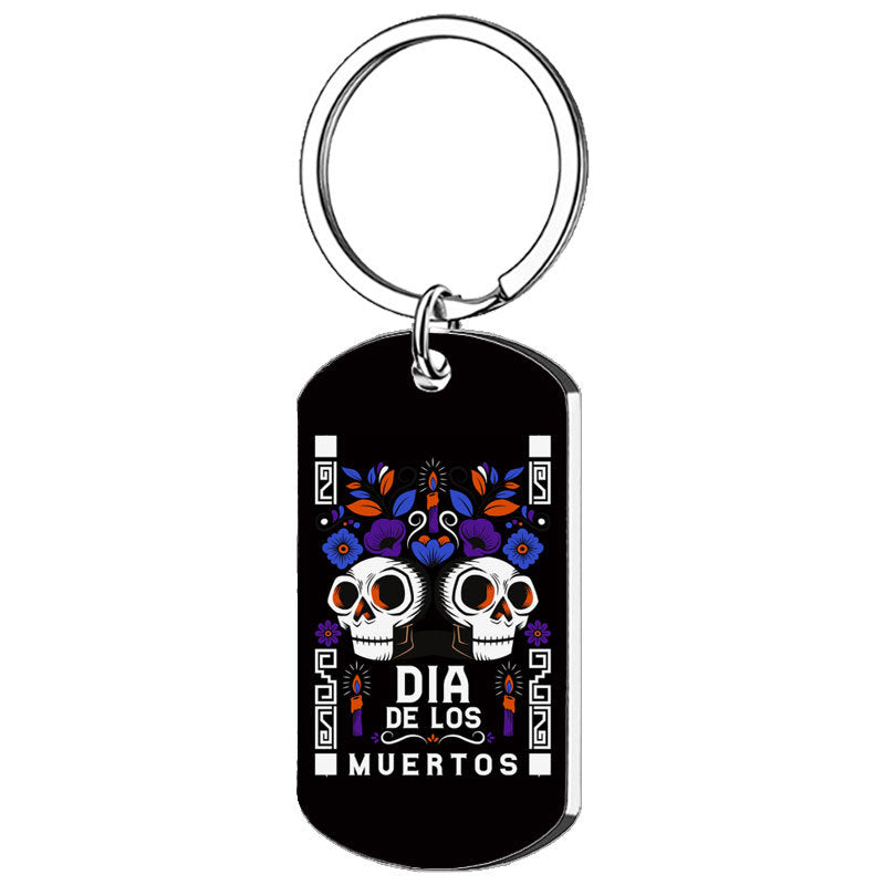 Wholesale New Mariachia Mexico Day of the Dead Stainless Steel Keychain
