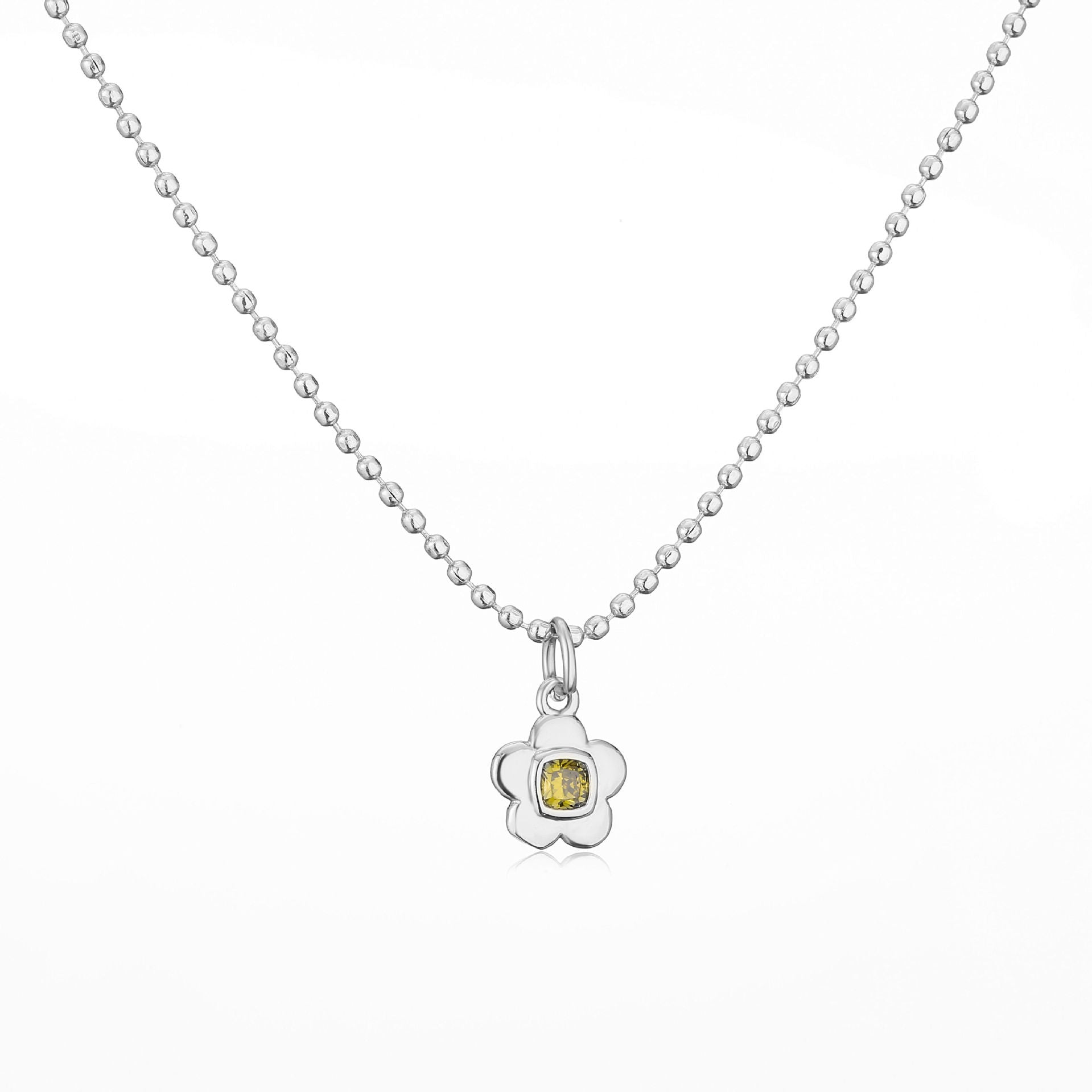 Wholesale Brass Plated 18K Gold Zircon Small Flower Creative Necklace